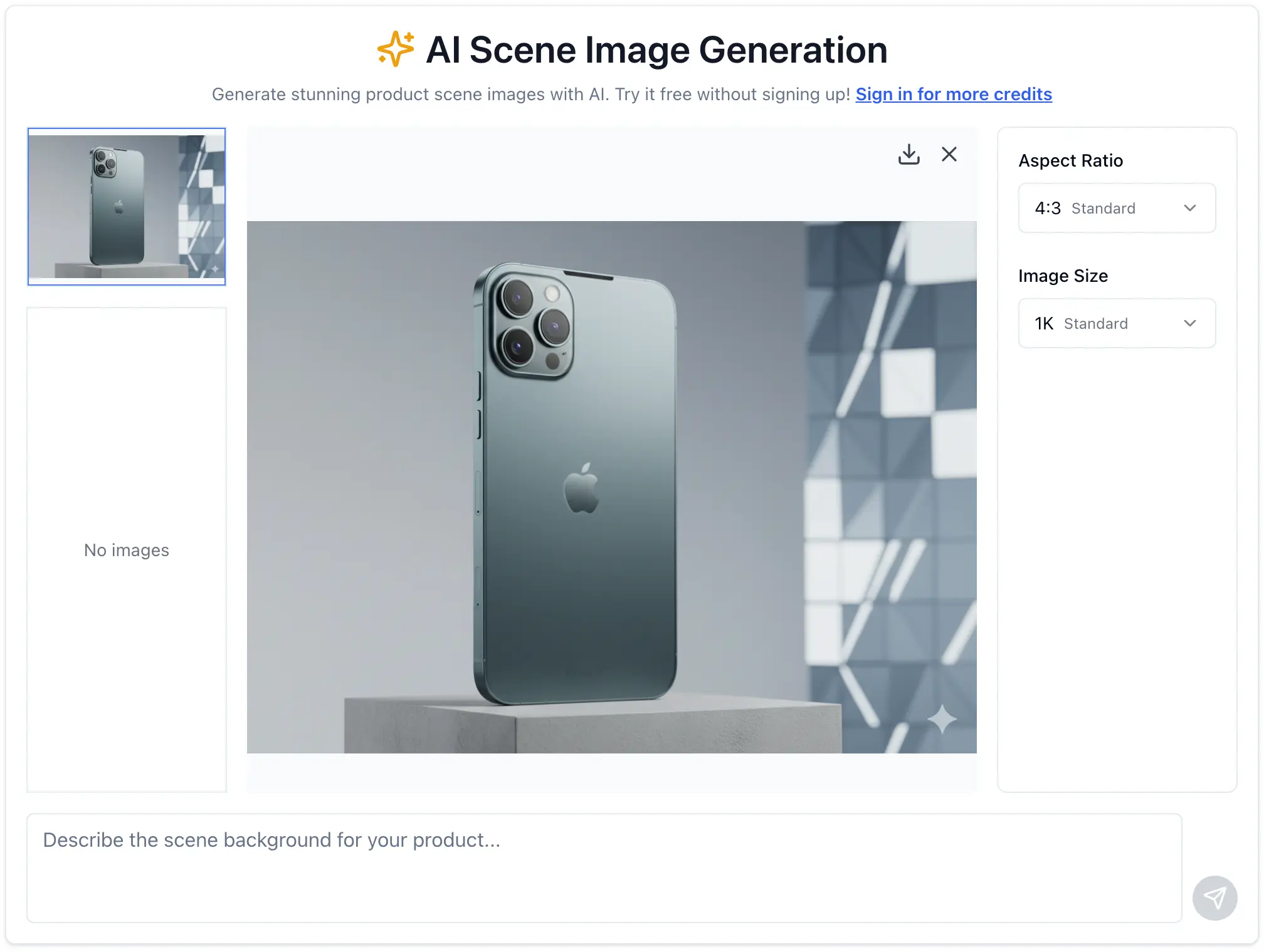AI scene image generation tool
